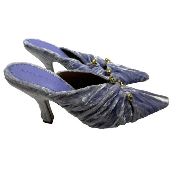 Bottega Veneta Bunnie Velvet Mule Pump Lavender Purple Size 7 - Picture 4 of 7